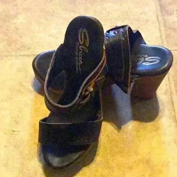 Sbicca Vintage Collection Leather Platform Sandals - Picture 1 of 9